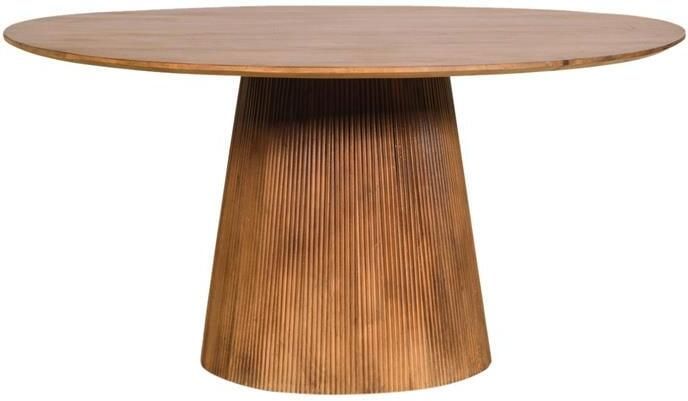 By fonQ Grand Eettafel Lichtbruin Mangohout Ø 120 cm - Foto 2