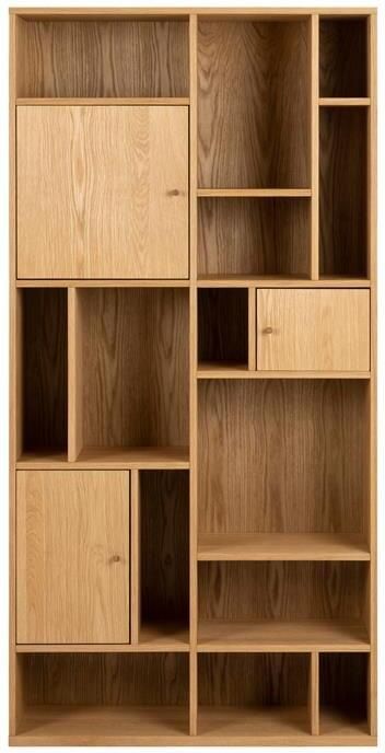 Giga Living Boekenkast Naturel Hout 3-Deuren 90x30x180cm Huub - Foto 2
