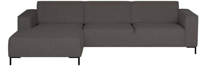 By fonQ Loft Hoekbank met Chaise Longue Links Chenille Antraciet