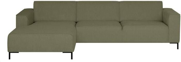 By fonQ Loft Hoekbank met Chaise Longue Links Chenille Groen