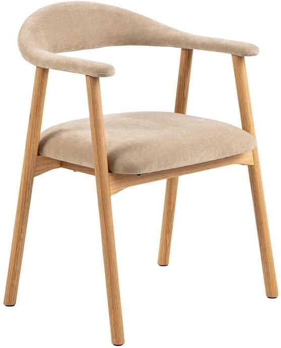 Bendt Eetkamerstoel Gerado Eikenhout en chenille Beige Japandi - Foto 6