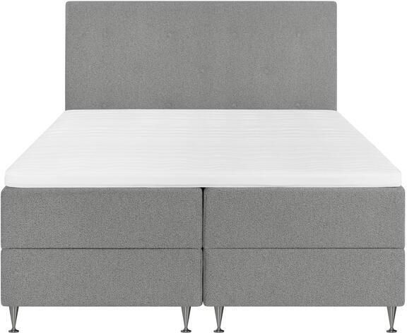 By fonQ Nubo Boxspring met Opbergruimte en Hoofdbord 160 x 200 cm Grijs