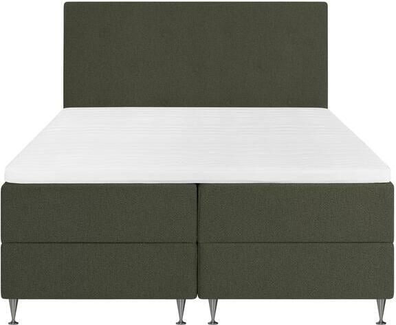 By fonQ Nubo Boxspring met Opbergruimte en Hoofdbord 160 x 200 cm Mosgroen