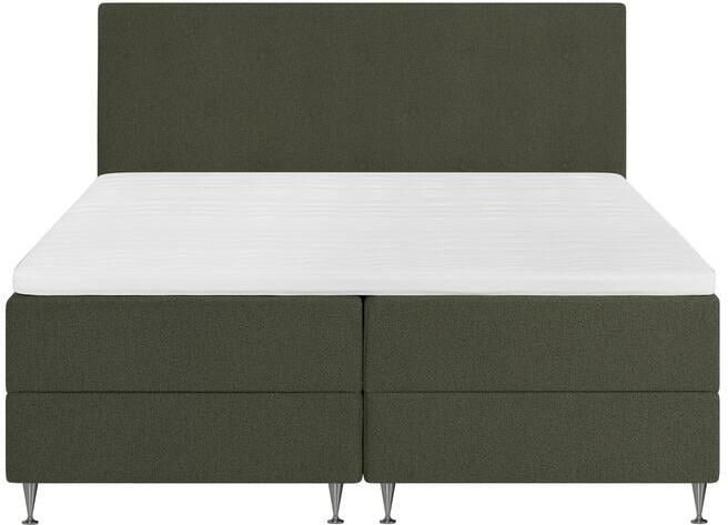 By fonQ Nubo Boxspring met Opbergruimte en Hoofdbord 180 x 200 cm Mosgroen