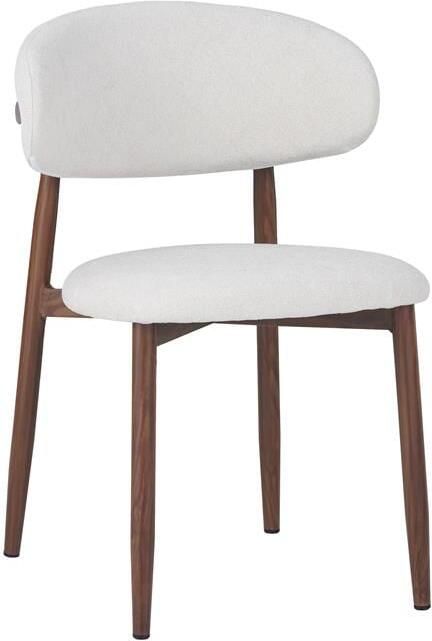 By fonQ Olan Eetkamerstoel Bouclé Walnoot Ivoor