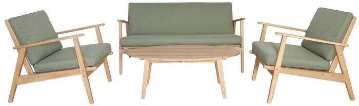 By fonQ Olive Loungeset 2-Zitsbank en Tuinstoelen Acaciahout