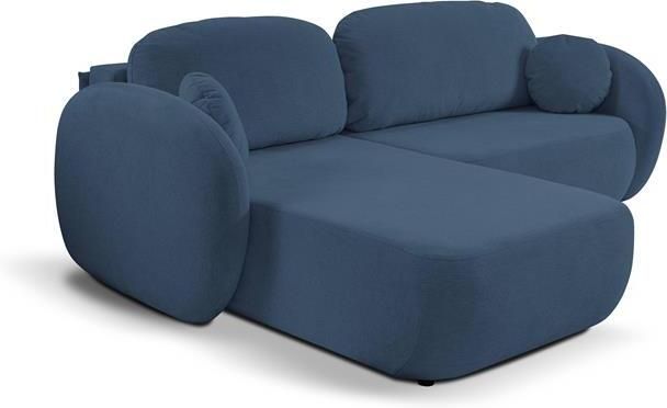 By fonQ Orin Hoekbank Links met Slaapfunctie Chenille Blauw