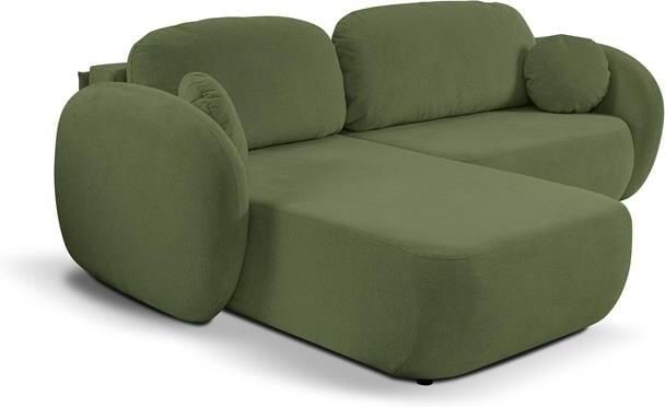 By fonQ Orin Hoekbank Links met Slaapfunctie Chenille Groen