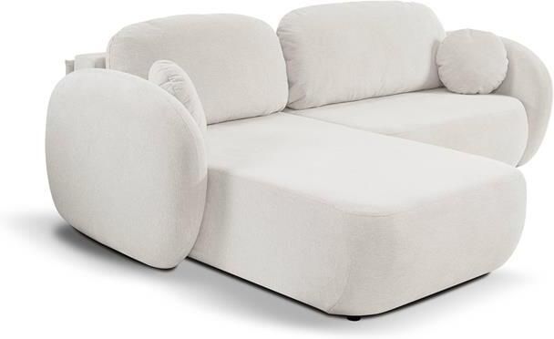 By fonQ Orin Hoekbank Links met Slaapfunctie Chenille Ivoor