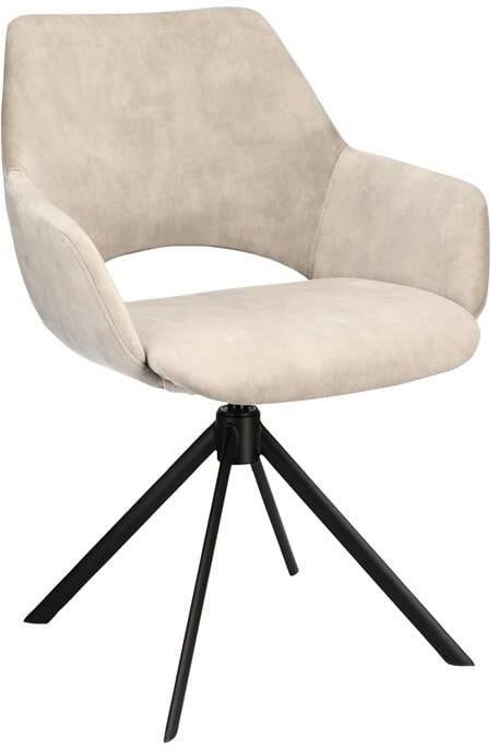 By fonQ Oyster Eetkamerstoel Fluweel Beige