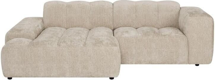 By fonQ Plume 2 5-zits Hoekbank met Chaise Longue Links Chenille Beige