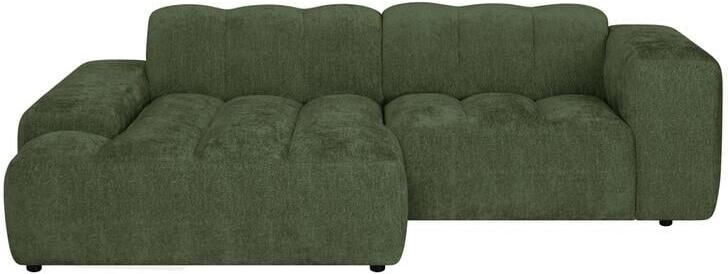 By fonQ Plume 2 5-zits Hoekbank met Chaise Longue XL Links Chenille Groen