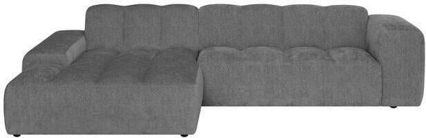 By fonQ Plume 3-zits Hoekbank met Chaise Longue XL Links Chenille Antraciet