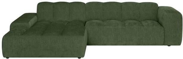By fonQ Plume 3-zits Hoekbank met Chaise Longue XL Links Chenille Groen
