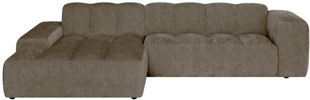 By fonQ Plume 3-zits Hoekbank met Chaise Longue XL Links Chenille Mocca