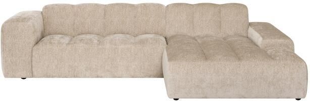 By fonQ Plume 3-zits Hoekbank met Chaise Longue XL Rechts Chenille Beige