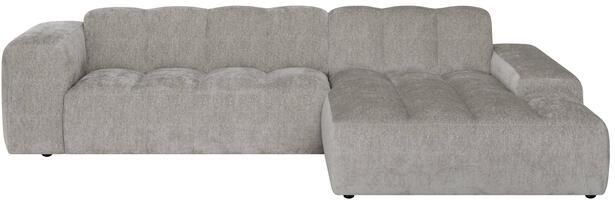 By fonQ Plume 3-zits Hoekbank met Chaise Longue XL Rechts Chenille Grijs