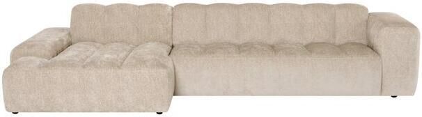 By fonQ Plume 4-zits Hoekbank met Chaise Longue Links Chenille Beige