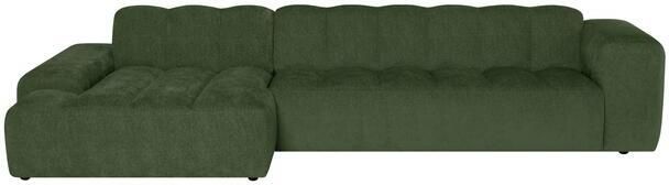 By fonQ Plume 4-zits Hoekbank met Chaise Longue Links Chenille Groen