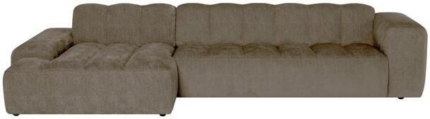 By fonQ Plume 4-zits Hoekbank met Chaise Longue Links Chenille Mocca