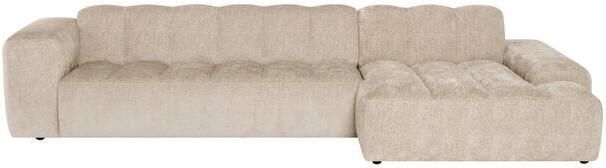 By fonQ Plume 4-zits Hoekbank met Chaise Longue Rechts Chenille Beige