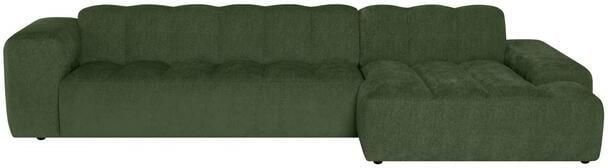 By fonQ Plume 4-zits Hoekbank met Chaise Longue Rechts Chenille Groen