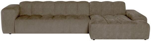 By fonQ Plume 4-zits Hoekbank met Chaise Longue Rechts Chenille Mocca