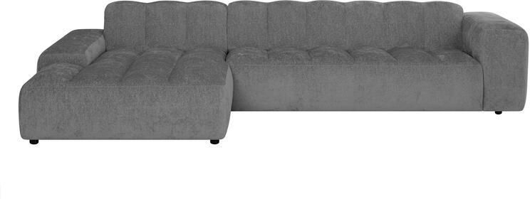 By fonQ Plume 4-zits Hoekbank met Chaise Longue XL Links Chenille Antraciet