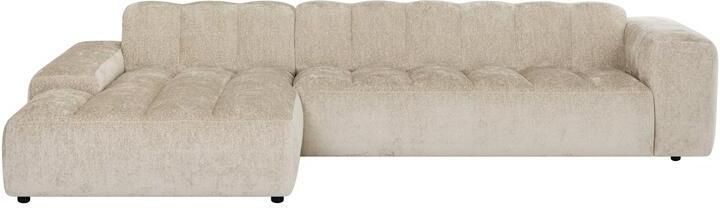 By fonQ Plume 4-zits Hoekbank met Chaise Longue XL Links Chenille Beige