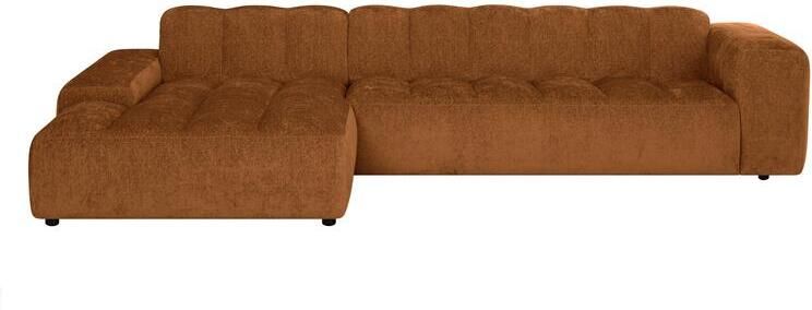 By fonQ Plume 4-zits Hoekbank met Chaise Longue XL Links Chenille Terra