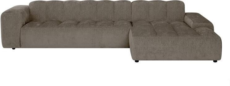 By fonQ Plume 4-zits Hoekbank met Chaise Longue XL Rechts Chenille Mocca