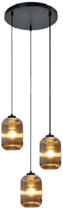 By fonQ Ribba Hanglamp 3 Lichts Smokey Glas