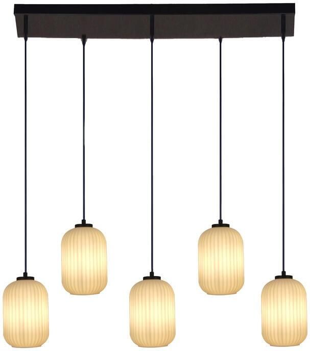 By fonQ Ribba Hanglamp 5 Lichts Opaalglas