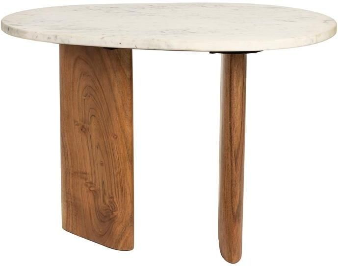 Housecraft living Feliz Lifestyle Tanda Bijzettafel Marmer Hout 56x37 cm Beige - Foto 2