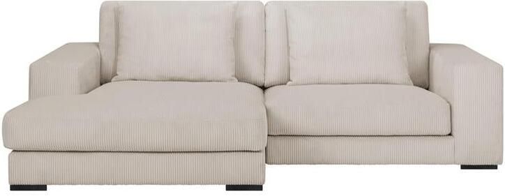 By fonQ Snug 2-zits Hoekbank met Chaise Longue Links Crème