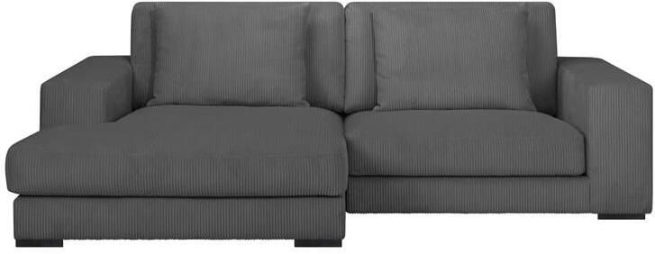 By fonQ Snug 2-zits Hoekbank met Chaise Longue Links Donkergrijs