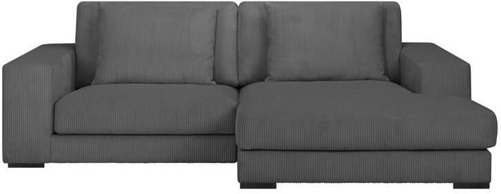 By fonQ Snug 2-zits Hoekbank met Chaise Longue Rechts Donkergrijs