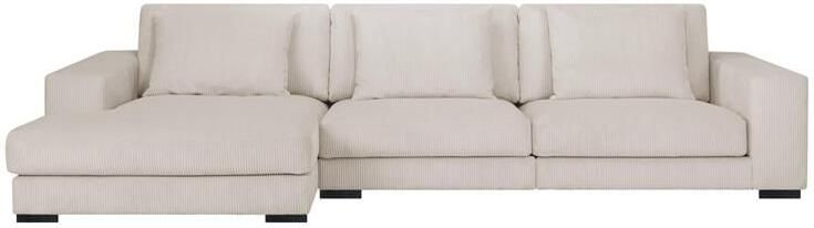 By fonQ Snug 3-zits Hoekbank met Chaise Longue Links Crème