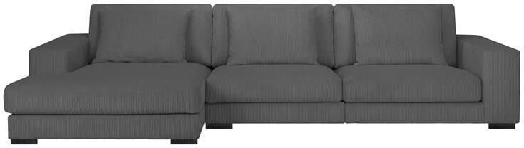 By fonQ Snug 3-zits Hoekbank met Chaise Longue Links Donkergrijs