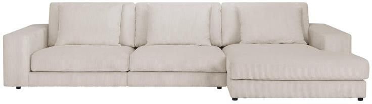 By fonQ Snug 3-zits Hoekbank met Chaise Longue Rechts Crème