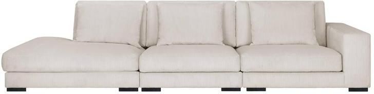 By fonQ Snug 3-zitsbank Open Eind Links Rib Crème