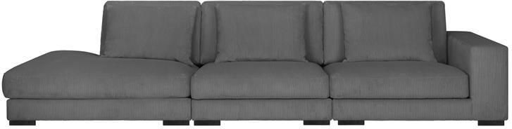 By fonQ Snug 3-zitsbank Open Eind Links Rib Donkergrijs