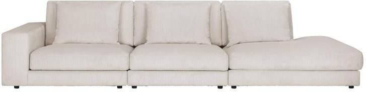 By fonQ Snug 3-zitsbank Open Eind Rechts Rib Crème