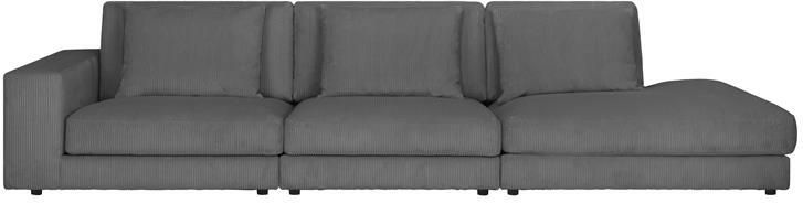 By fonQ Snug 3-zitsbank Open Eind Rechts Rib Donkergrijs