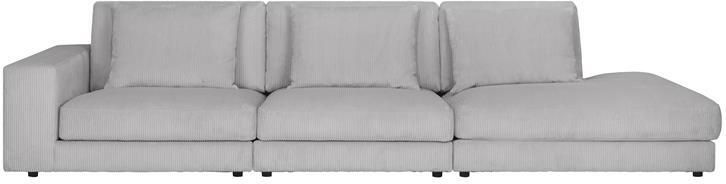 By fonQ Snug 3-zitsbank Open Eind Rechts Rib Lichtgrijs