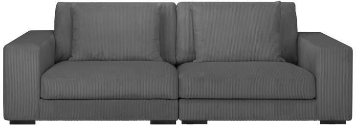 By fonQ Snug 3-zitsbank Rib Donkergrijs