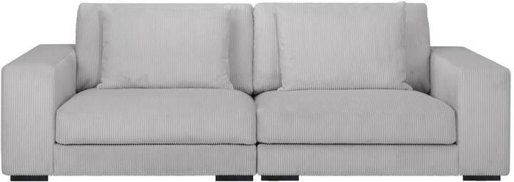 By fonQ Snug 3-zitsbank Rib Lichtgrijs