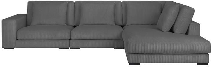 By fonQ Snug 4-zits Hoekbank met Chaise Longue Rechts Donkergrijs