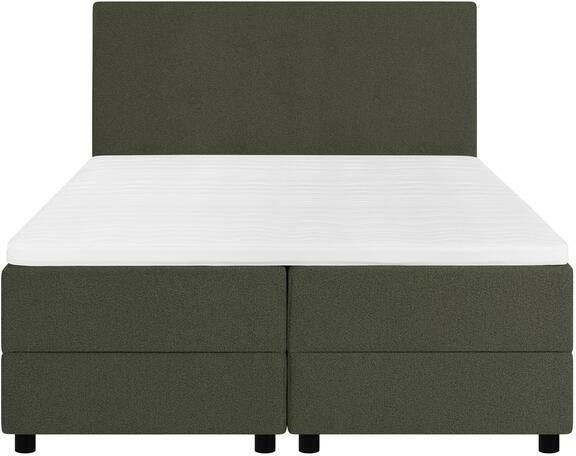 By fonQ Stilo Boxspring met Opbergruimte en Hoofdbord 160 x 200 cm Mosgroen