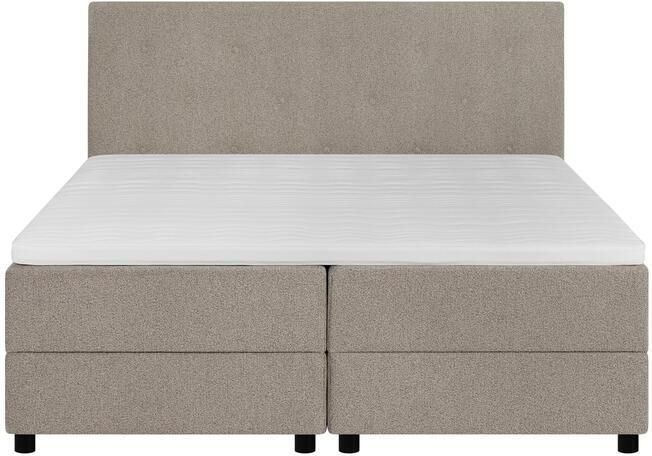 By fonQ Stilo Boxspring met Opbergruimte en Hoofdbord 180 x 200 cm Beige